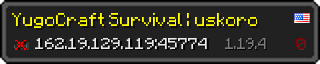 Userbar 320x64 in minecraft style for 162.19.129.119:45774