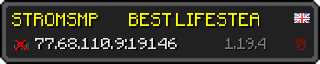 Userbar 320x64 in minecraft style for 77.68.110.9:19146