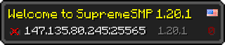 Userbar 320x64 in minecraft style for 147.135.80.245:25565