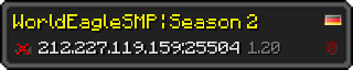 Userbar 320x64 in Minecraft-Stil für den Server 212.227.119.159:25504