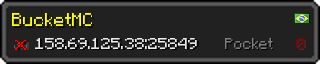 Userbar 320x64 in Minecraft-Stil für den Server 158.69.125.38:25849