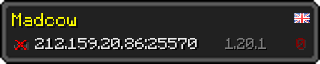 Userbar 320x64 in minecraft style for 212.159.20.86:25570