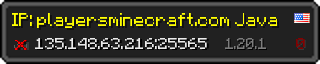 Userbar 320x64 in minecraft style for 135.148.63.216:25565