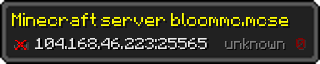 Userbar 320x64 in minecraft style for 104.168.46.223:25565