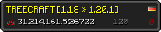 Userbar 320x64 in Minecraft-Stil für den Server 31.214.161.5:26722