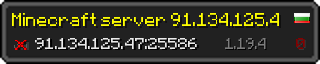 Userbar 320x64 in minecraft style for 91.134.125.47:25586