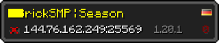 Userbar 320x64 in minecraft style for 144.76.162.249:25569