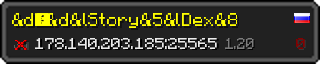 Userbar 320x64 in Minecraft-Stil für den Server 178.140.203.185:25565