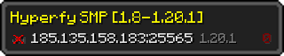 Userbar 320x64 in Minecraft-Stil für den Server 185.135.158.183:25565