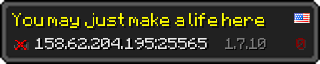 Userbar 320x64 in minecraft style for 158.62.204.195:25565
