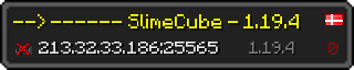 Userbar 320x64 in minecraft style for 213.32.33.186:25565