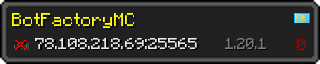 Userbar 320x64 in minecraft style for 78.108.218.69:25565