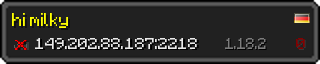 Userbar 320x64 in Minecraft-Stil für den Server 149.202.88.187:2218