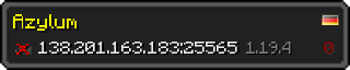 Userbar 320x64 in Minecraft-Stil für den Server 138.201.163.183:25565