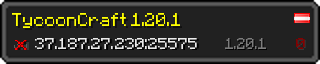 Userbar 320x64 in minecraft style for 37.187.27.230:25575