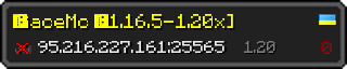 Userbar 320x64 in minecraft style for 95.216.227.161:25565