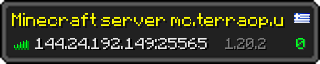 Userbar 320x64 in minecraft style for 144.24.192.149:25565