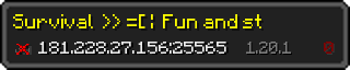 Userbar 320x64 in Minecraft-Stil für den Server 181.228.27.156:25565