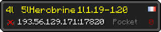 Userbar 320x64 in Minecraft-Stil für den Server 193.56.129.171:17820