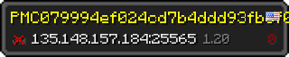 Userbar 320x64 in Minecraft-Stil für den Server 135.148.157.184:25565