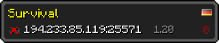 Userbar 320x64 in Minecraft-Stil für den Server 194.233.85.119:25571