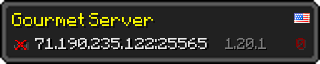 Userbar 320x64 in Minecraft-Stil für den Server 71.190.235.122:25565