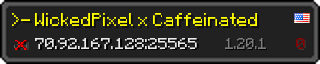 Userbar 320x64 in minecraft style for 70.92.167.128:25565