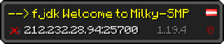 Userbar 320x64 in Minecraft-Stil für den Server 212.232.28.94:25700