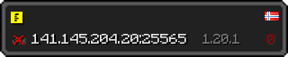 Userbar 320x64 in minecraft style for 141.145.204.20:25565