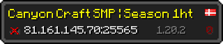 Userbar 320x64 in minecraft style for 81.161.145.70:25565