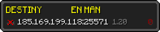 Userbar 320x64 in Minecraft-Stil für den Server 185.169.199.118:25571