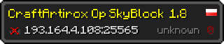 Userbar 320x64 in Minecraft-Stil für den Server 193.164.4.108:25565