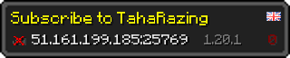 Userbar 320x64 in Minecraft-Stil für den Server 51.161.199.185:25769