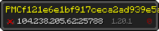 Userbar 320x64 in Minecraft-Stil für den Server 104.238.205.62:25788