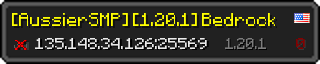 Userbar 320x64 in Minecraft-Stil für den Server 135.148.34.126:25569