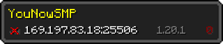 Userbar 320x64 in minecraft style for 169.197.83.18:25506