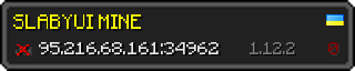 Userbar 320x64 in minecraft style for 95.216.68.161:34962