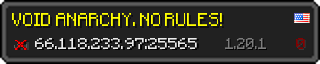 Userbar 320x64 in minecraft style for 66.118.233.97:25565