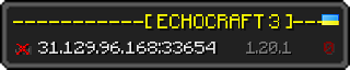 Userbar 320x64 in Minecraft-Stil für den Server 31.129.96.168:33654