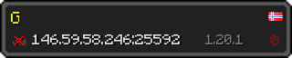 Userbar 320x64 in Minecraft-Stil für den Server 146.59.58.246:25592