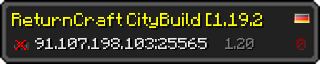 Userbar 320x64 in Minecraft-Stil für den Server 91.107.198.103:25565