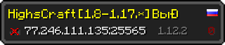 Userbar 320x64 in minecraft style for 77.246.111.135:25565