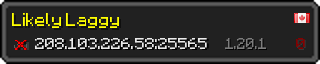 Userbar 320x64 in minecraft style for 208.103.226.58:25565