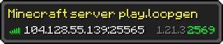 Userbar 320x64 in Minecraft-Stil für den Server 104.128.55.139:25565