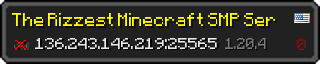 Userbar 320x64 in Minecraft-Stil für den Server 136.243.146.219:25565