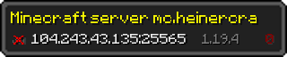 Userbar 320x64 in Minecraft-Stil für den Server 104.243.43.135:25565