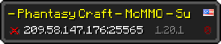 Userbar 320x64 in minecraft style for 209.58.147.176:25565