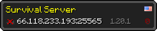 Userbar 320x64 in Minecraft-Stil für den Server 66.118.233.193:25565