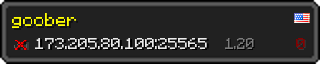 Userbar 320x64 in minecraft style for 173.205.80.100:25565