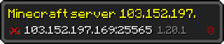 Userbar 320x64 in minecraft style for 103.152.197.169:25565